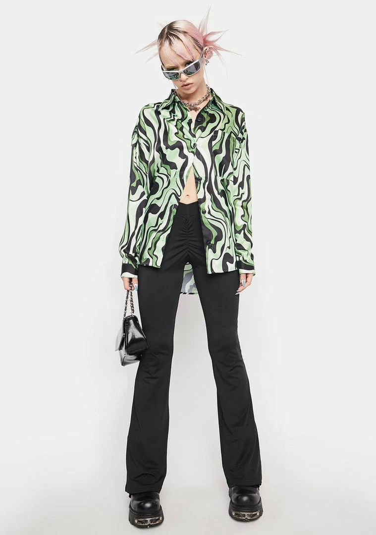 Best deal π Another Girl Tops Green Swirl Print Blouse π 5 Another Girl Tops Green Swirl Print Blouse