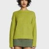 Pretty Garbage Dusty Lime Oversized Boucle Knit Sweater Tops