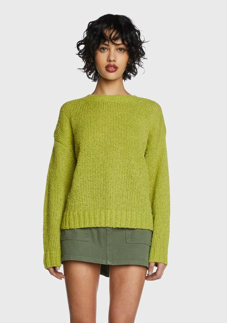 Outlet β Pretty Garbage Dusty Lime Oversized Boucle Knit Sweater Tops π 3 Pretty Garbage Dusty Lime Oversized Boucle Knit Sweater Tops