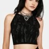 Another Girl Tops Lurex Knitted Cross Back Top