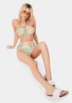 Power 2 The Flower Swim Paisley Rosetta High Waist Bikini Bottoms