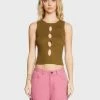 Pretty Garbage Tops Olive Cut Out Sleeveless Top
