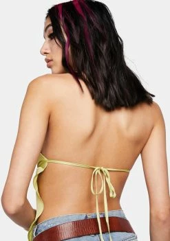 Pretty Garbage Satin Halter Top Tops