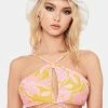 Power 2 The Flower Golden Fleur Maggie Crossover Bikini Top