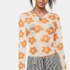 Pretty Garbage Tops Ditsy Floral Mesh Top