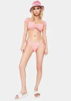 Buy π Power 2 The Flower Coral Lottie Peasant π Bikini Top 𧨠8 Power 2 The Flower Coral Lottie Peasant Bikini Top