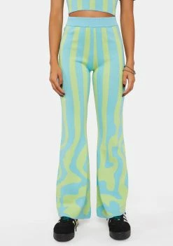 Another Girl Wavy Stripe Knit Trousers