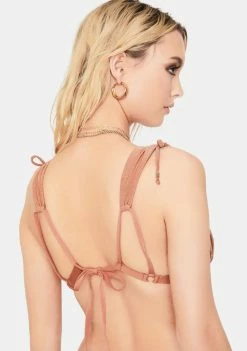 Power 2 The Flower Swim Cafe Noelle Draped Bikini Top