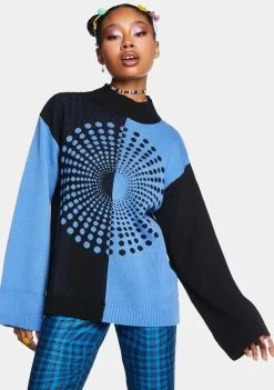 Another Girl Color Block Knit Sweater Knit Sweaters